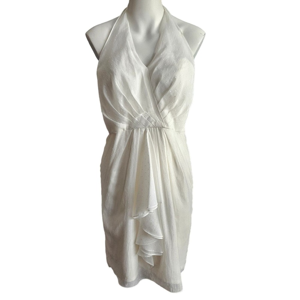 Vince‎ Camuto Womens Off White Halter Goddess Dress Sz 8 Kentucky Derby